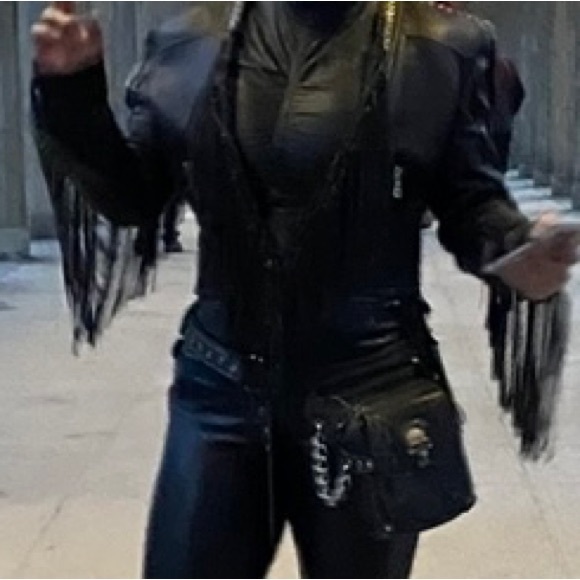 Balmain Paris Genuine Lamb Skin Biker Leather Jacket Size 42 FR - Picture 10 of 10